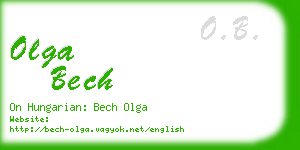 olga bech business card